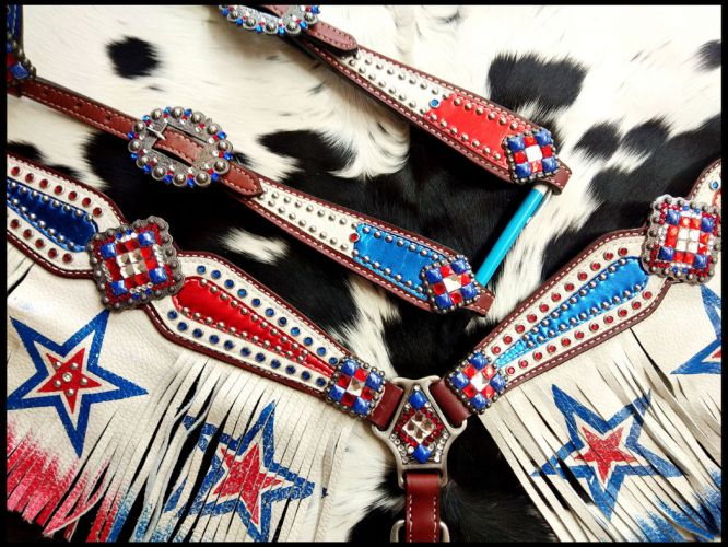 Showman Red&#47; White&#47; Blue patriotic fringe set #2